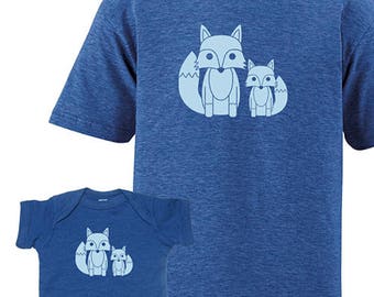 Father Son Matching Baby Fox Pair Foxes Matching Tees Father Son Shirts For Dad T shirts Christmas present, dad baby shirt, gift for new dad
