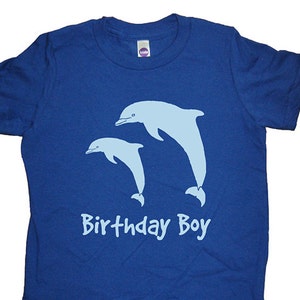 Birthday Dolphin Shirt - Dolphin Pair Birthday Boy Tee - Dolphins T Shirt - 7 Colors - T shirt Sizes 2T, 4T, 6, 8, 10, 12 - Gift Friendly