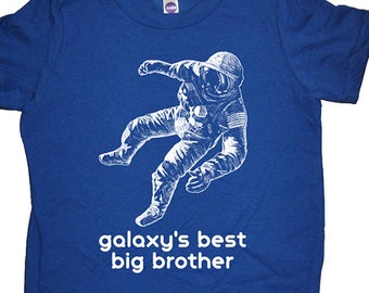 Big Brother Shirt - Kids Astronaut Galaxys Best Big Brother Mars T Shirt - Outer Space Tee Shirt Sizes 2T, 4T, 6, 8, 10, 12 - Gift Friendly