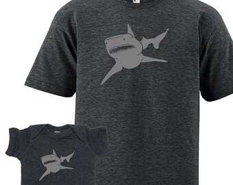 Matching Dad Father Son Shirts, Shark T shirts,  gift, new dad shirt, father daughter, gift for dad, gift for dad from son baby Christmas