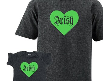 Father Child Matching St. Patricks Day Matching Irish Father Daughter Father Son Shirts Ireland T shirts for dad baby / dad son daughter