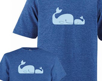 Matching Tees Valentines - Father Son Shirts, Whale Pair Set Ocean Fish T shirts, Fathers Day gift new dad shirt father daughter, present