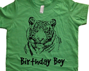 Birthday Tiger Shirt - Tiger Birthday Boy - Big Cat TShirt - 7 Colors - T shirt Sizes 2T, 4T, 6, 8, 10, 12 - Gift Friendly - Birthday Tshirt