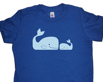 Whale Shirt - Big Whale / Little Whale T Shirt - Boys Shirt or Girls Shirt - Kids Tee Tshirt Sizes 2T, 4T, 6, 8, 10, 12 - Gift Friendly