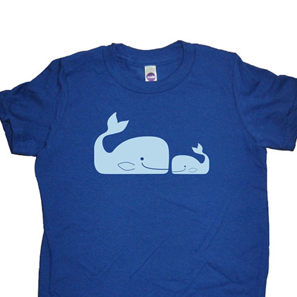 Whale Shirt - Big Whale / Little Whale T Shirt - Boys Shirt or Girls Shirt - Kids Tee Tshirt Sizes 2T, 4T, 6, 8, 10, 12 - Gift Friendly