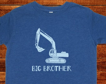 Big Brother Shirt - Kids Big Brother T Shirt - More Colors Available - Kids Big Brother Digger T shirt Sizes 2T, 3T, 4T, 5T, XS, S, M, L, XL