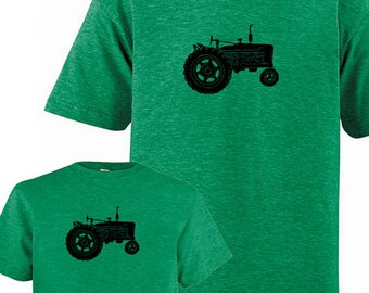 Father Son Matching Dad Matching Father Son Daughter Shirts, Matching Tractor Farm T shirts new dad shirt gift for dad Christmas  present