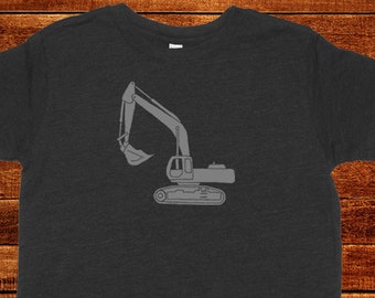 Digger Excavator Tshirt - Kids Construction Shirt - Tee - Youth Boy / Girl Shirt / Super Soft Kids Tee Sizes 2T 3T 4T 6 8 10 12 L XL