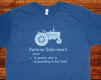 Farming Shirt - Mens Farm Shirt - Tractor - Definition of a Farmer - Tshirt - Farm Tractor Tee Small, Medium, L, XL, 2XL - Gift Friendly