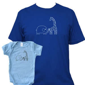 Matching Father Baby Shirts Elephant & Giraffe T Shirts - Etsy