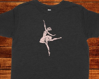 Kids Dance Shirt - Girls Ballerina T Shirt - Multiple Colors - Youth Dancing Tee - Soft Ballet PolyCotton Blend Tshirt - Gift Friendly