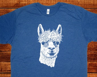 Llama T Shirt in Adult Sizes, Men or Womens Sizing Available Tee Shirt Sizes Mens S, M, L, XL, 2XL, Womens S, M, L, XL, 2XL Gift Friendly