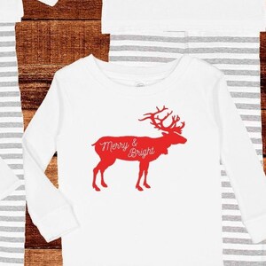 Merry and Bright Reindeer Christmas Family Pajamas -  PJs - Pajama Matching PJ Men Women Boy Girl Child Kid Matching Pjs Valentines Gift
