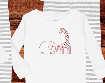 Elephant and Giraffe Pajamas Safari Zoo Trip Vacation Pajama Holiday Matching PJ Men Women Boy Girl Child Kid Matching Pjs Valentines Gift
