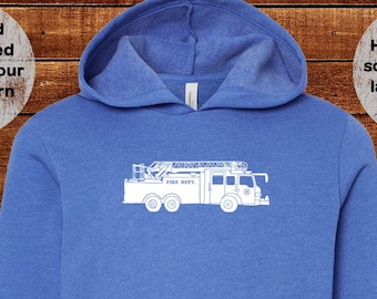 Firetruck - Fireman - Engine - Fire Truck Sweatshirt - Hoodie Hooded Fleece Toddler 2T 3T 4T 5T Youth S M L Adult S M L XL Boy Girl Dad Mom