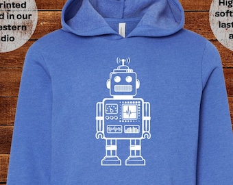 Robot Robotics Sweatshirt - Hoodie Hooded - Fleece Long Sleeved 2T 3T 4T 5T Youth S M L Adult S M L XL Toddler Boy Girl Dad Mom Family