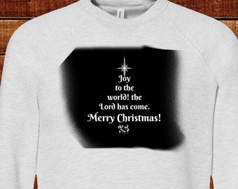 Christmas Tree Joy Sweatshirt Gray and Black Long Sleeved Adult S M L XL Men Women Mom Adult Teen Teenager Blackout Christmas Gift Present