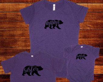 Mama Bear Shirt - Mommy and Me Matching Shirts for the Whole Family T Shirts - Brother Sister Baby Shirts Mom Matching TShirts - Gift Bear