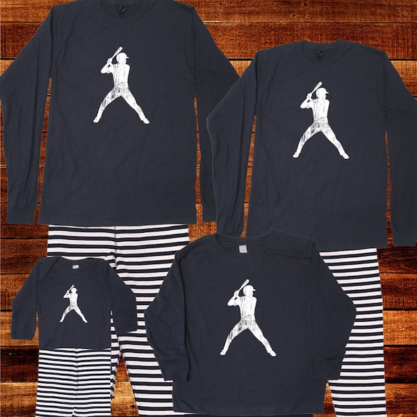 Fathers Day Baseball Pajamas Family Matching Baseball Player Pajama Set Matching PJ Men Women Boy Girl Child Kid Baby Matching Pjs Set