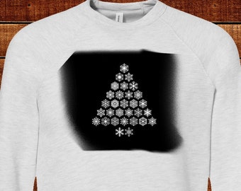 Christmas Tree Sweatshirt Gray and Black Long Sleeved Adult S M L XL Men Women Mom Adult Teen Teenager Blackout Christmas Gift Present