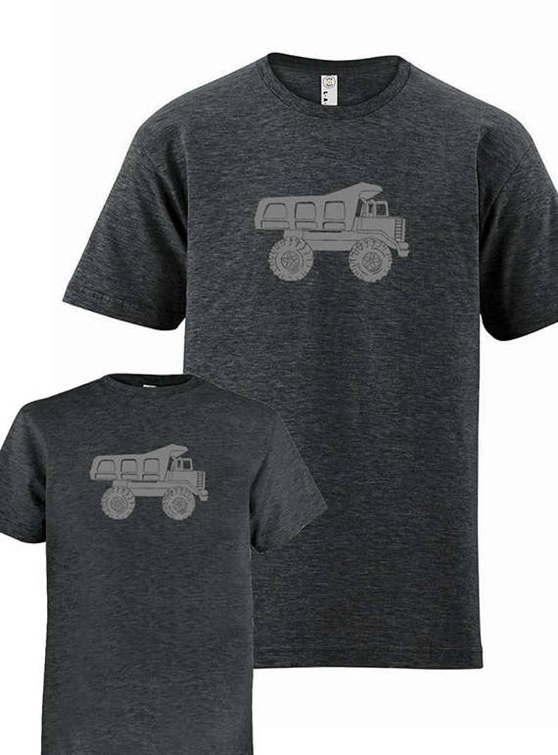 Matching Father Son Shirts, Dump Truck T shirts, Christmas gift present, new dad shirt, father daughter son, matching family tees tshirt image 3