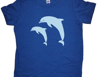 Dolphin Shirt - Dolphin Pair Kids Tee - Girls Love Dolphins