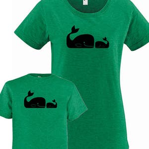 Matching Mother Daughter Shirts, Mommy and Me Whale Pair Set T shirts, gift, mom child, mom shirt, mother daughter son gift for mom girl boy image 4