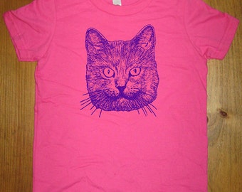 Cat Shirt - Kids Youth Boy or Girl Shirt - Cat Tee - 8 Colors Available - Kids T shirt - Gift Friendly - Great gift idea for cat lover