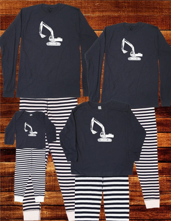 Family Matching Pajamas Digger Truck Pajama Set Fathers Day