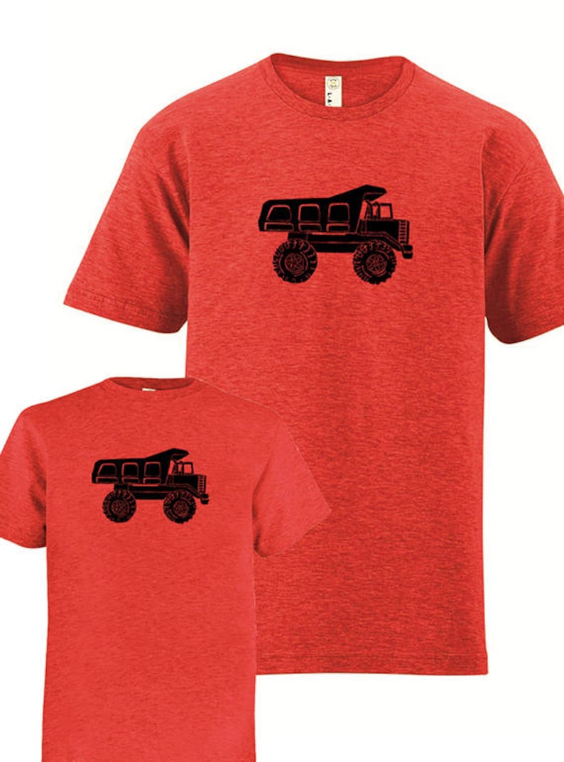 Matching Father Son Shirts, Dump Truck T shirts, Christmas gift present, new dad shirt, father daughter son, matching family tees tshirt image 1