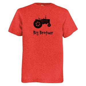 Big Brother Shirt Multiple Colors Available Kids Big Brother Tractor Gift Friendly PolyCotton Blended Fun Boys Tee image 3