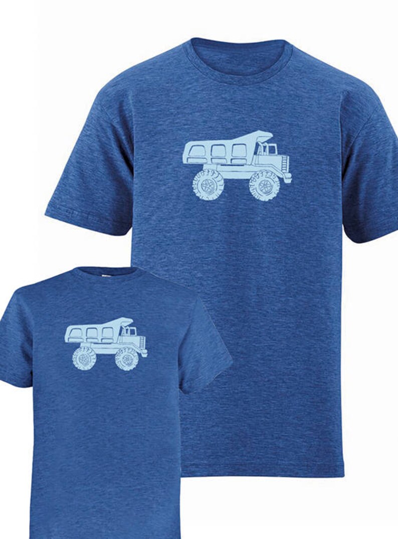 Matching Father Son Shirts, Dump Truck T shirts, Christmas gift present, new dad shirt, father daughter son, matching family tees tshirt image 2