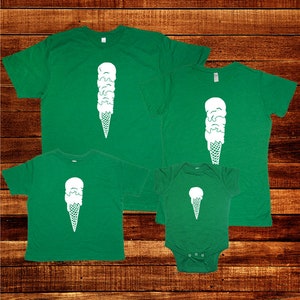 Fathers Day Ice Cream Scoops Add a Scoop for Each Child up to 4 Mom / Dad Shirts Love Ice Cream Cones 1, 2, 3, 4 kids Matching image 6