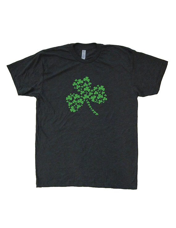 Irish St Patricks Day Shamrock Mens Shirt Green Ink | Etsy
