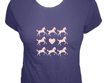 Womens Horse Shirt - Cute Horse Tshirt - Womens Organic Bamboo and Cotton Ladies Shirt - Gift Friendly - Cowgirl shirt / rodeo tee