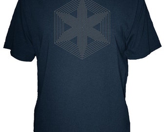 Mens Triangle Forming Hexagon Shirt - Mens T Shirt - Geometric - Mens Organic TShirt - Gift Friendly - Hand Screen Printed, Bamboo