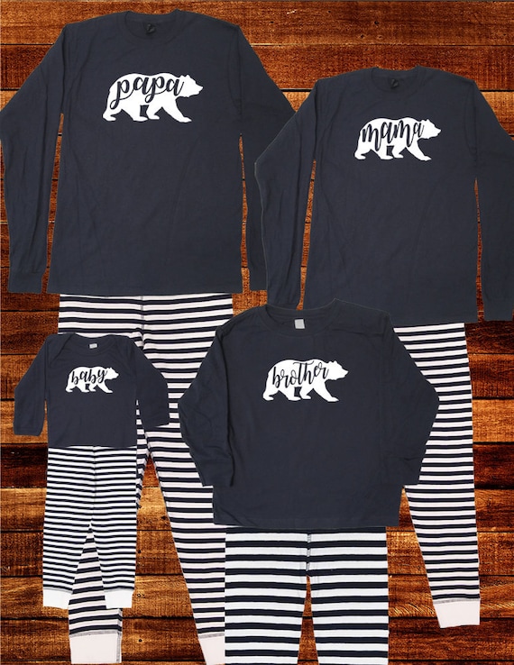 Family Matching Pajamas Bear Family Papa Bear Pajama Set Holiday Fathers Day PJ Men Women Boy Girl Child Kid Baby Matching Pjs Set Kids Baby Etsy Canada