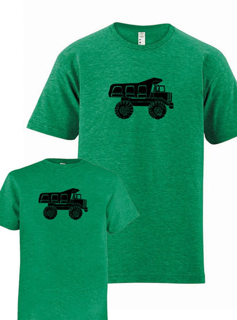 Matching Father Son Shirts, Dump Truck T shirts, Christmas gift present, new dad shirt, father daughter son, matching family tees tshirt image 4