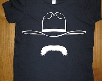 Mustache Shirt - Mustache Cowboy T shirt - 8 Colors Available - Kids Tshirt Sizes 2T, 4T, 6, 8, 10, 12 - Gift Friendly