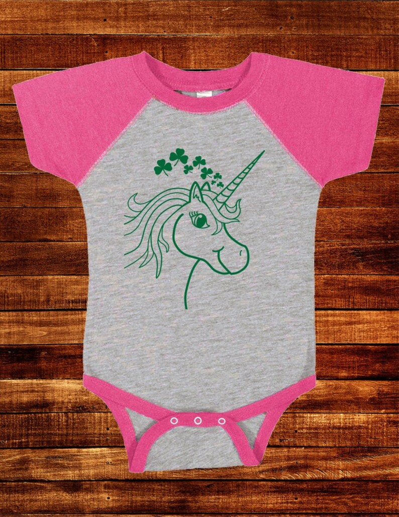 Tee Baseball Sleeve Saint Patricks Day Infant One Piece St Patricks Day Shirt Baby Unicorn Shamrocks Shirt Infant Green Raglan T Shirt