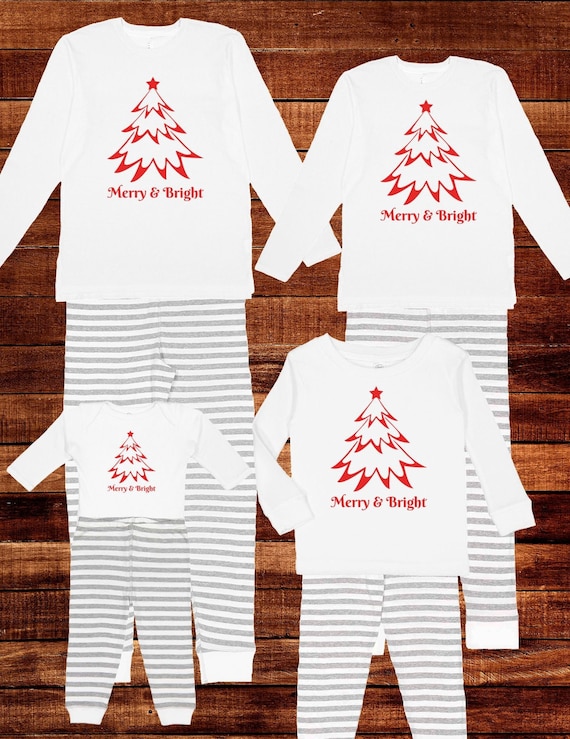 Winter Tree Merry and Bright Christmas Tree Famiy Matching Red Pjs Matching PJ Men Women Boy Girl Child Kid Matching Pjs Valentines Gift Etsy Canada