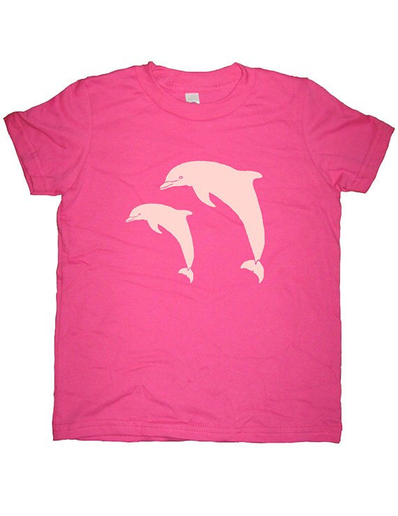 Dolphin Shirt Dolphin Pair Kids Tee Girls Love Dolphins Shirt 7 Colors Available T Shirt Sizes 2T 4T 6 8 10 12 Gift Friendly Etsy