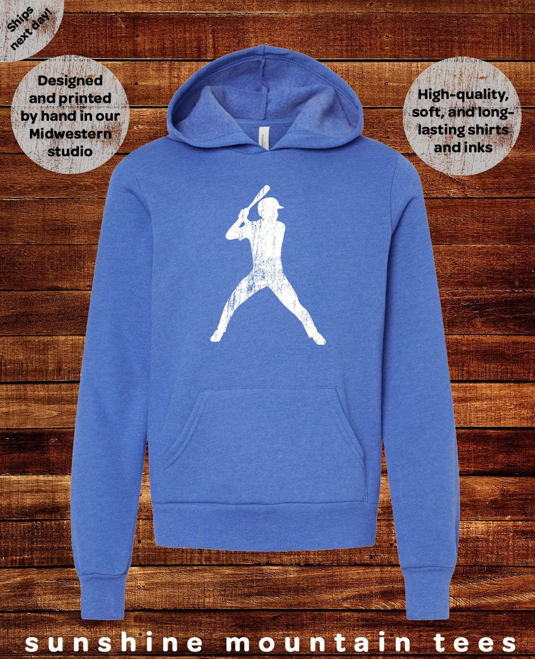 Baseball Sweatshirt Hoodie Hooded Sweatshirt Fleece Long Sleeved 2T 3T