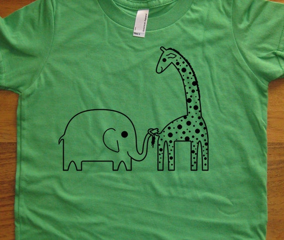 Items similar to Elephant & Giraffe Shirt - Ellie Elephant and Ginnie ...