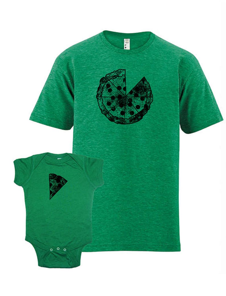 father and infant matching shirts