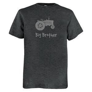 Big Brother Shirt Multiple Colors Available Kids Big Brother Tractor Gift Friendly PolyCotton Blended Fun Boys Tee image 4