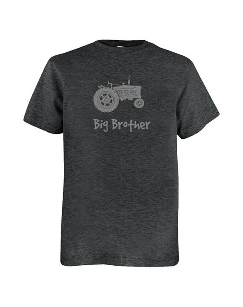 Big Brother Shirt Multiple Colors Available Kids Big Brother Tractor Gift Friendly PolyCotton Blended Fun Boys Tee image 4