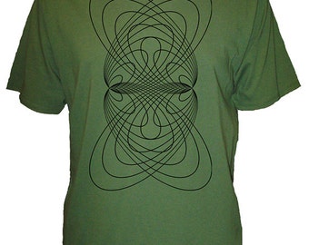 Mens Geometric Oribital Rings Organic Shirt - Mens T Shirt - Geometric - Mens Organic TShirt - Gift Friendly - Hand Screen Printed, Bamboo
