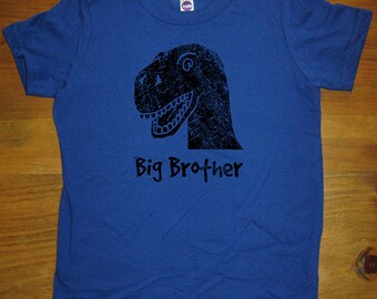 Big Brother Shirt - 8 Colors Available - Dinosaur Kids Big Brother Dinosaur T shirt Sizes 2T, 4T, 6, 8, 10, 12 - Gift Friendly
