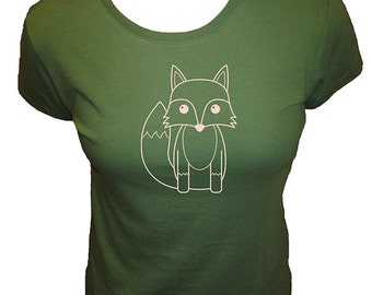 Womens Fox Shirt - Fox T Shirt - Cute Womens Tee - 4 Colors Available - Organic Bamboo and Cotton Womens Shirt - Gift Friendly